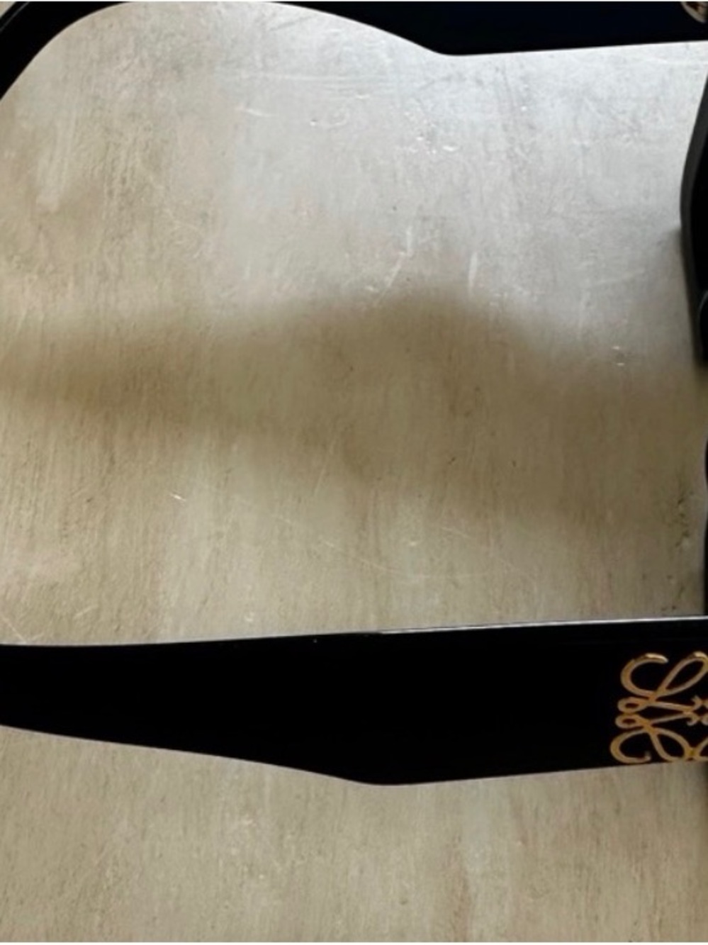 Loewe Black Angular Cat-Eye Sunglasses with Gold Logo - Picture 4 of 6
